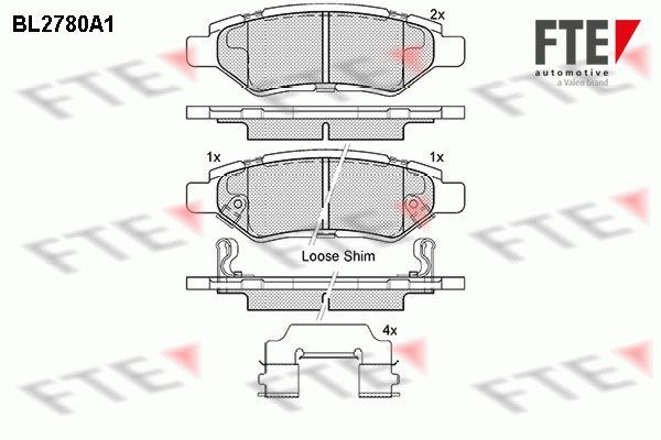 Stabdžių trinkelių rinkinys, diskinis stabdys FTE 9011066