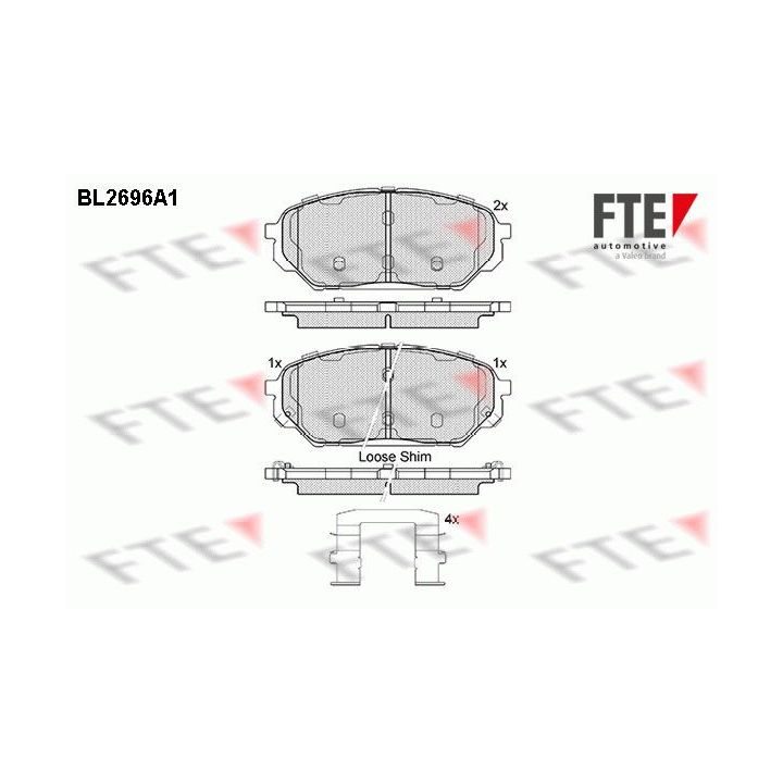 Stabdžių trinkelių rinkinys, diskinis stabdys FTE 9011069