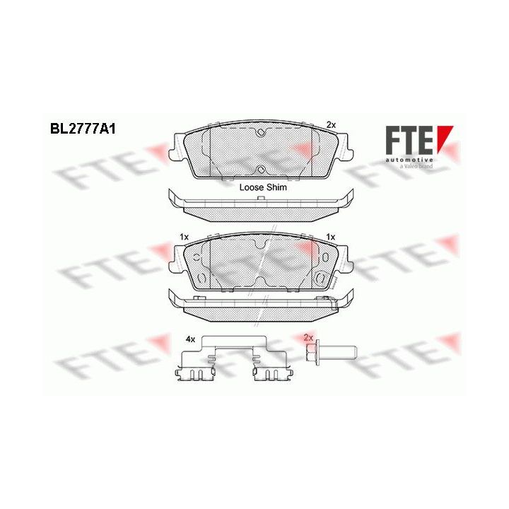 Stabdžių trinkelių rinkinys, diskinis stabdys FTE 9011070