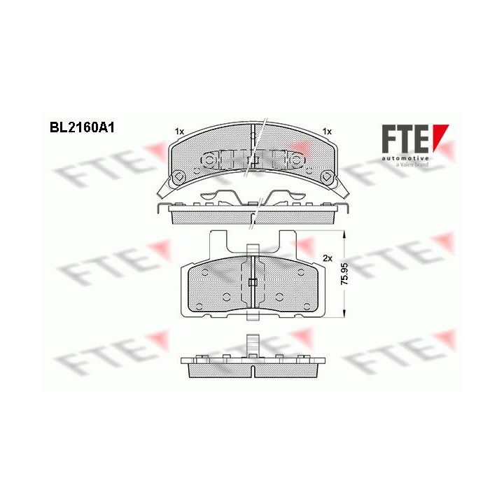 Stabdžių trinkelių rinkinys, diskinis stabdys FTE 9011074