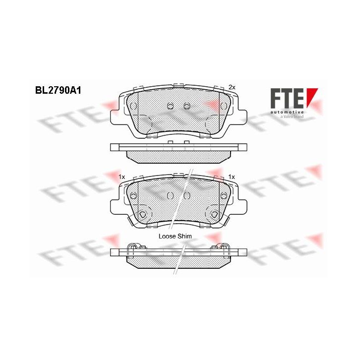 Stabdžių trinkelių rinkinys, diskinis stabdys FTE 9011077