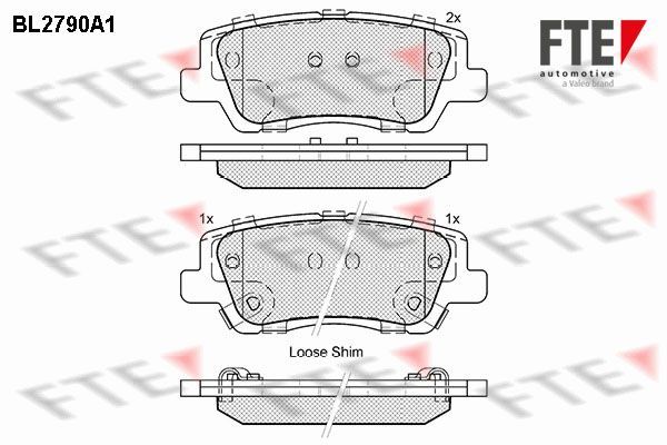 Stabdžių trinkelių rinkinys, diskinis stabdys FTE 9011077