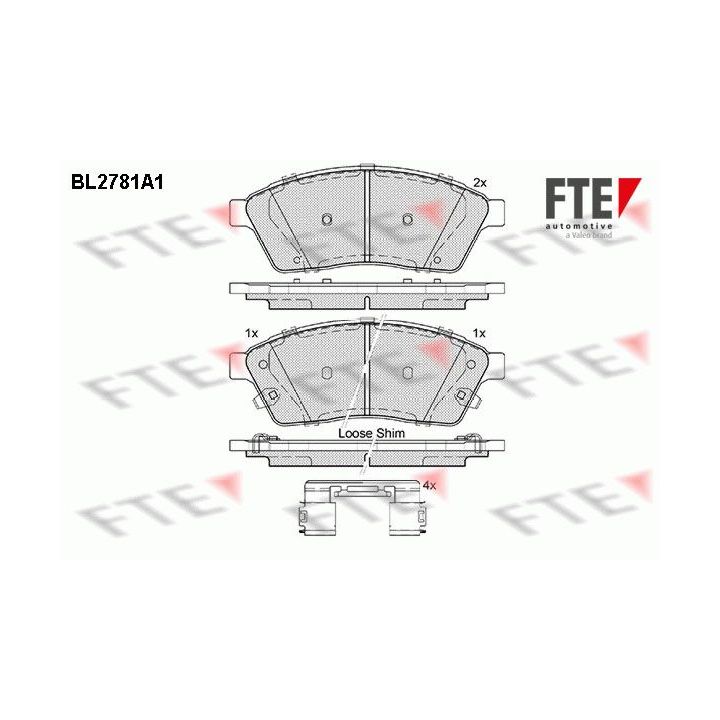 Stabdžių trinkelių rinkinys, diskinis stabdys FTE 9011079