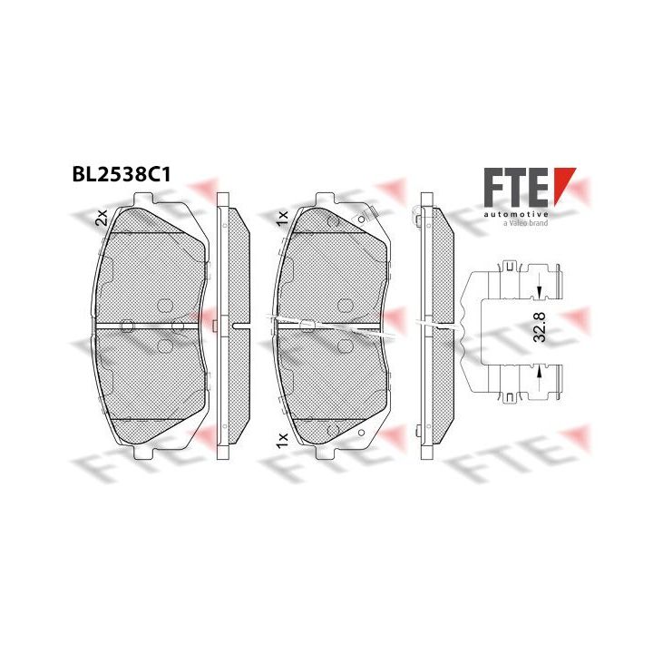 Stabdžių trinkelių rinkinys, diskinis stabdys FTE 9011089