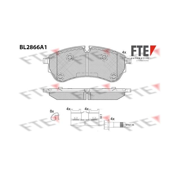 Stabdžių trinkelių rinkinys, diskinis stabdys FTE 9011106