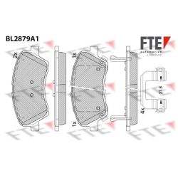 Stabdžių trinkelių rinkinys, diskinis stabdys FTE 9011119