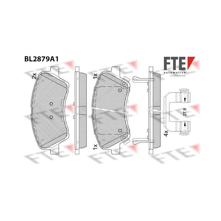 Stabdžių trinkelių rinkinys, diskinis stabdys FTE 9011119