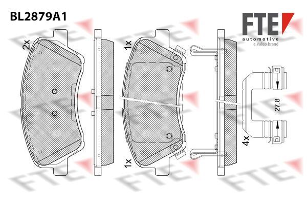 Stabdžių trinkelių rinkinys, diskinis stabdys FTE 9011119