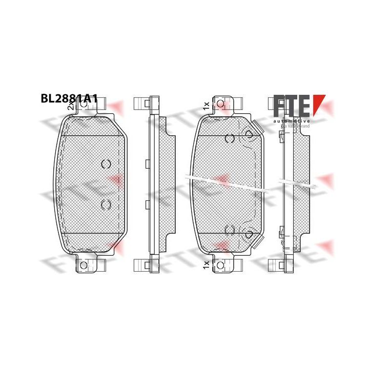 Stabdžių trinkelių rinkinys, diskinis stabdys FTE 9011121