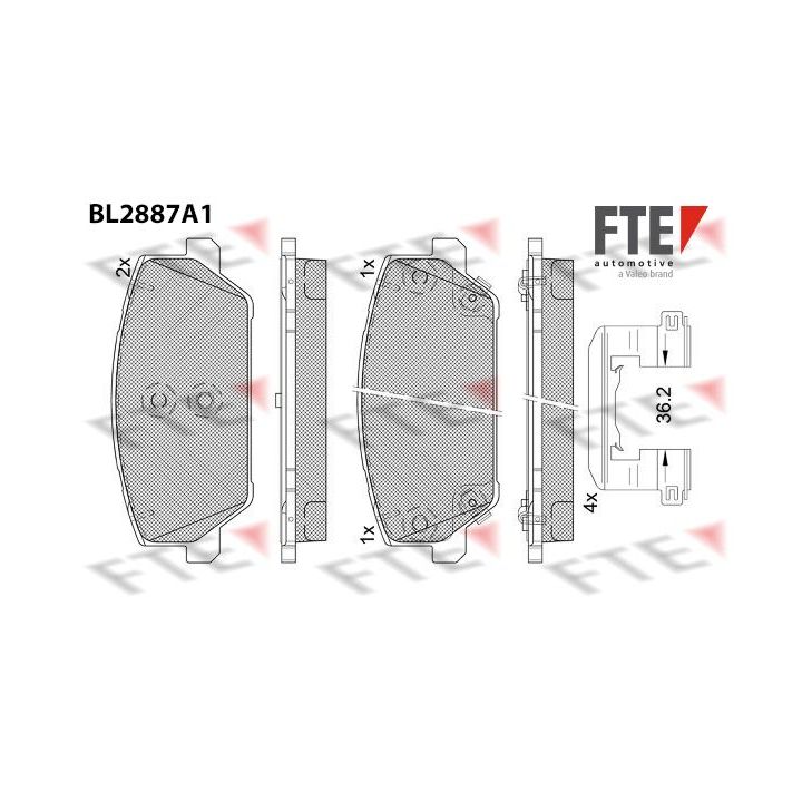 Stabdžių trinkelių rinkinys, diskinis stabdys FTE 9011127