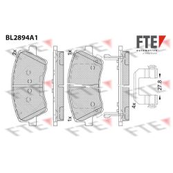 Stabdžių trinkelių rinkinys, diskinis stabdys FTE 9011134