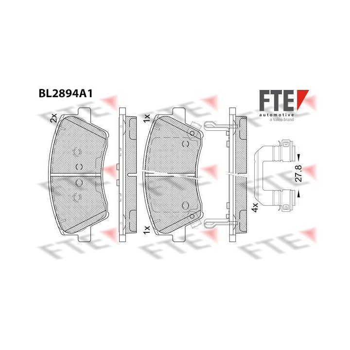 Stabdžių trinkelių rinkinys, diskinis stabdys FTE 9011134