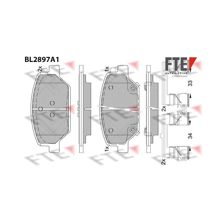 Stabdžių trinkelių rinkinys, diskinis stabdys FTE 9011138