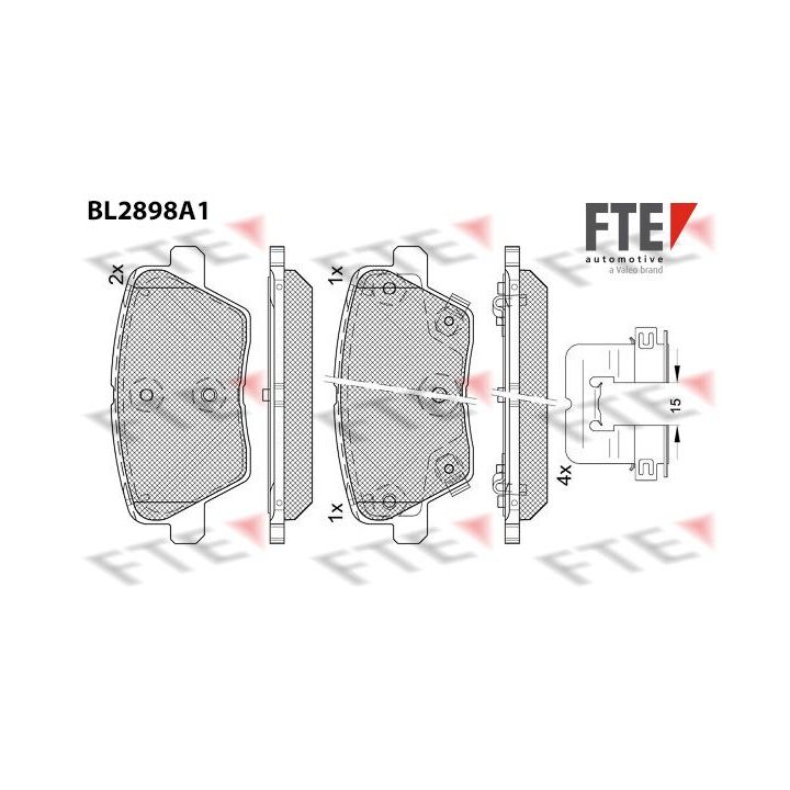 Stabdžių trinkelių rinkinys, diskinis stabdys FTE 9011139