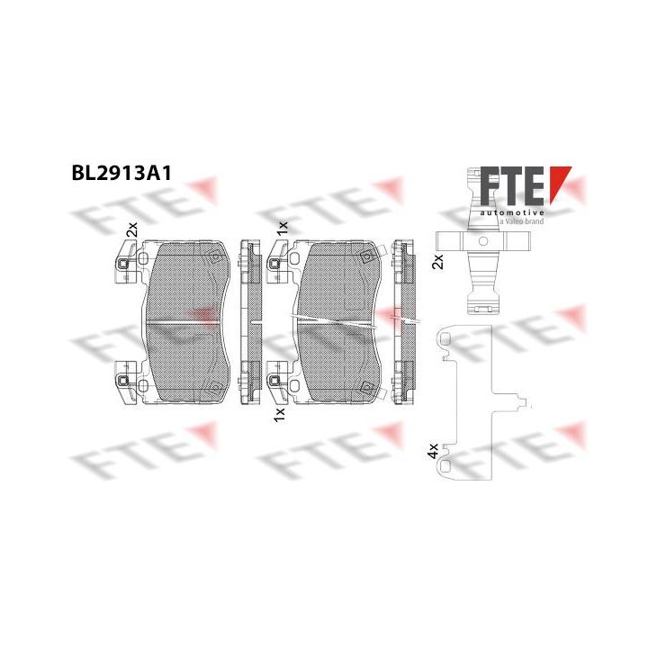 Stabdžių trinkelių rinkinys, diskinis stabdys FTE 9011155