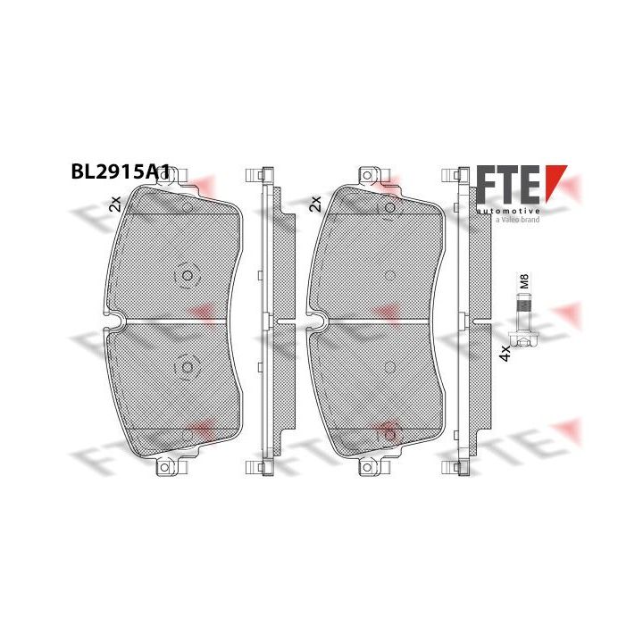 Stabdžių trinkelių rinkinys, diskinis stabdys FTE 9011157
