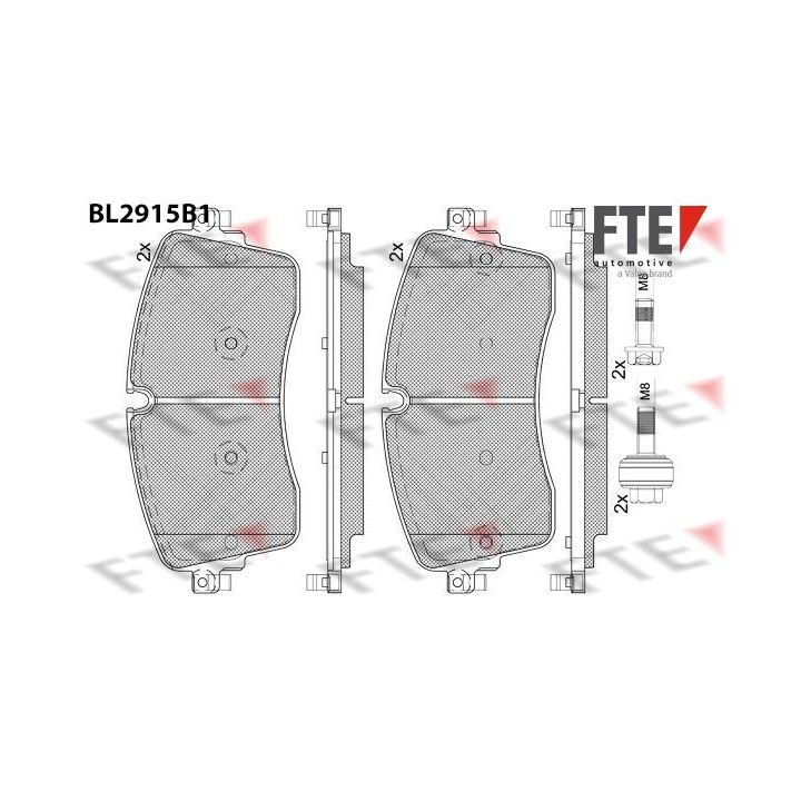 Stabdžių trinkelių rinkinys, diskinis stabdys FTE 9011158
