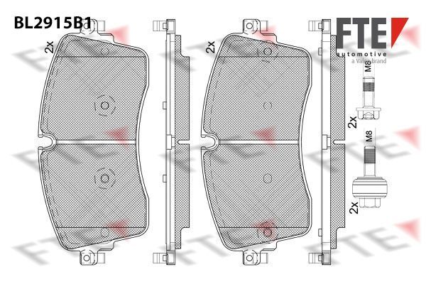 Stabdžių trinkelių rinkinys, diskinis stabdys FTE 9011158