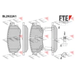 Stabdžių trinkelių rinkinys, diskinis stabdys FTE 9011165