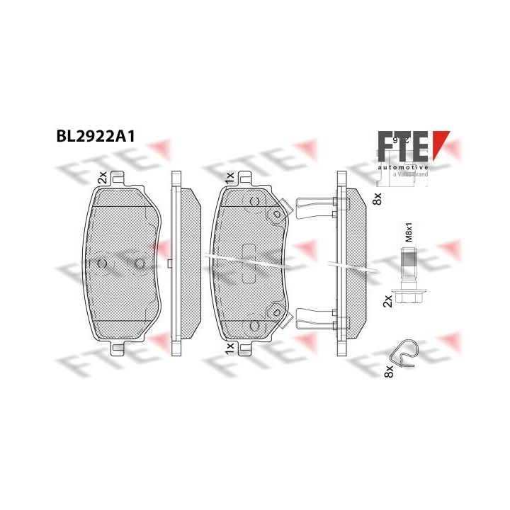Stabdžių trinkelių rinkinys, diskinis stabdys FTE 9011165