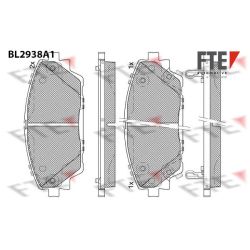 Stabdžių trinkelių rinkinys, diskinis stabdys FTE 9011182
