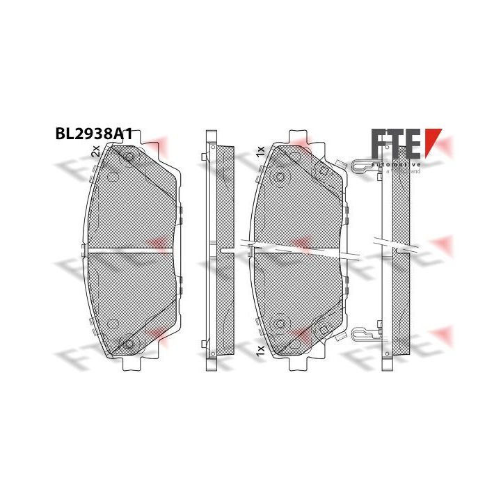Stabdžių trinkelių rinkinys, diskinis stabdys FTE 9011182