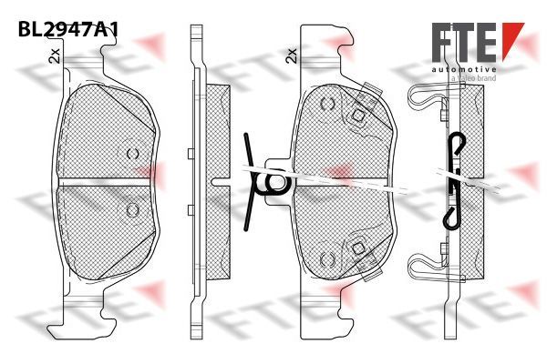 Stabdžių trinkelių rinkinys, diskinis stabdys FTE 9011191