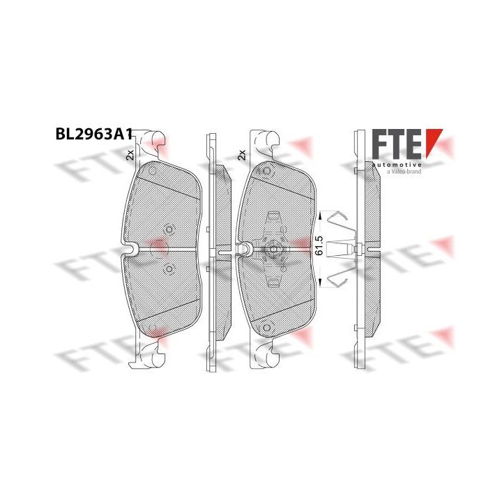 Stabdžių trinkelių rinkinys, diskinis stabdys FTE 9011206