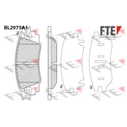 Stabdžių trinkelių rinkinys, diskinis stabdys FTE 9011221