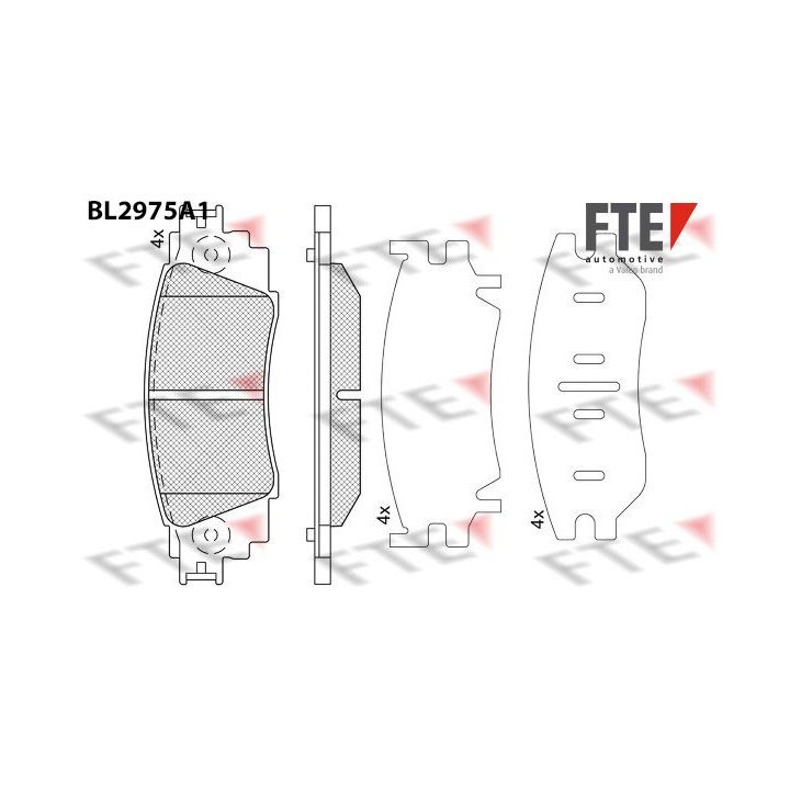 Stabdžių trinkelių rinkinys, diskinis stabdys FTE 9011221