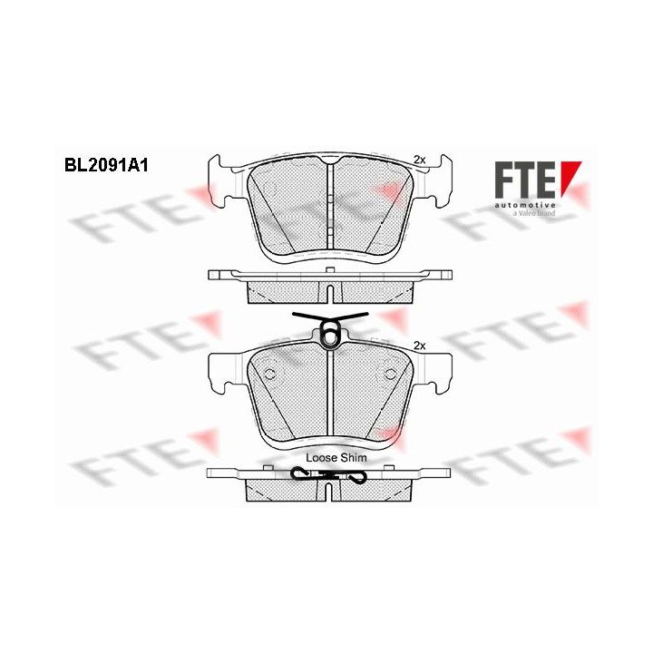 Stabdžių trinkelių rinkinys, diskinis stabdys FTE BL2091A1