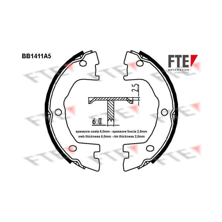 Stabdžių trinkelių komplektas, stovėjimo stabdis FTE 9100144