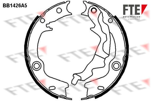 Stabdžių trinkelių komplektas, stovėjimo stabdis FTE 9100154