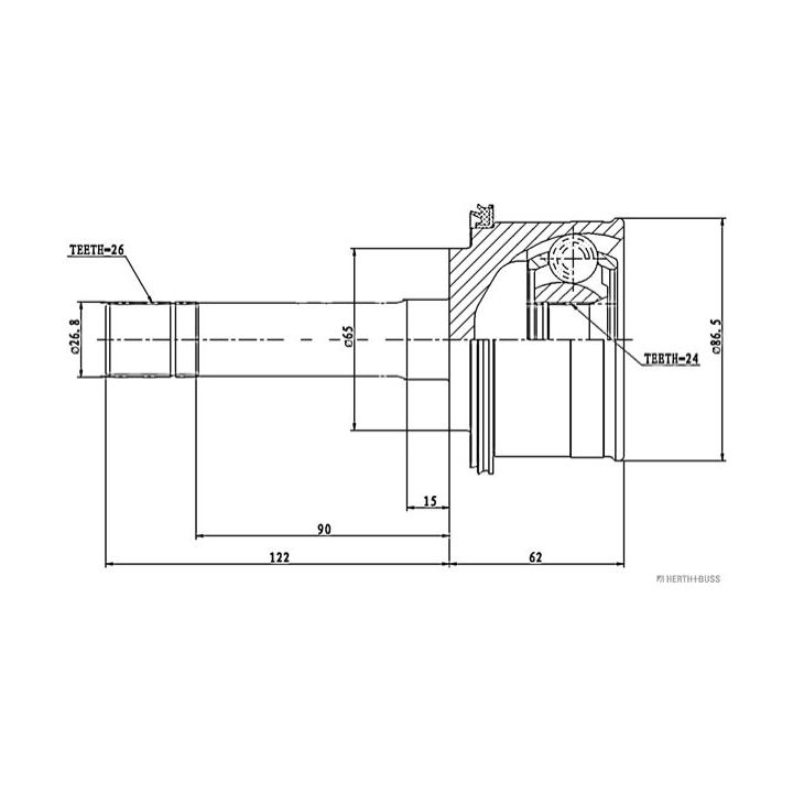 Jungčių komplektas, kardaninis velenas HERTH+BUSS JAKOPARTS J2820302