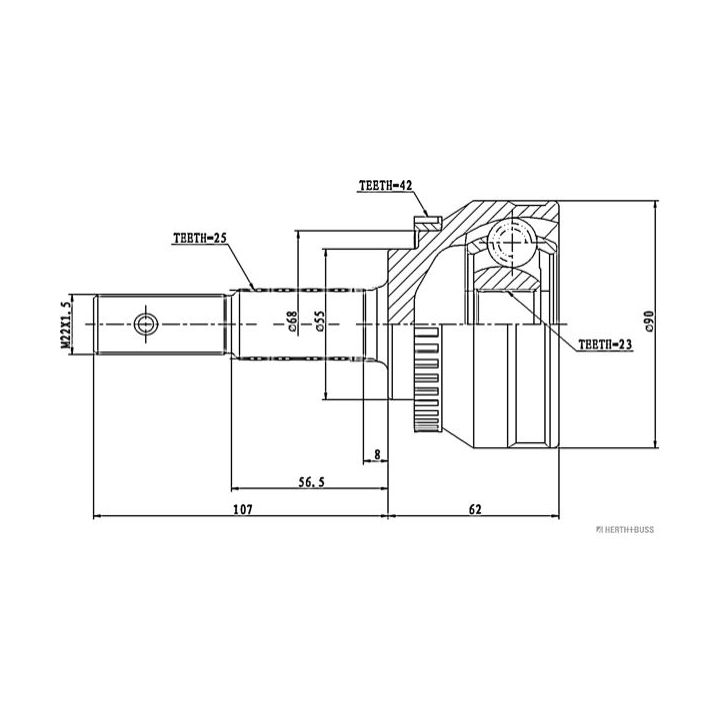 Jungčių komplektas, kardaninis velenas HERTH+BUSS JAKOPARTS J2821123