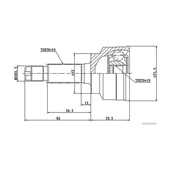 Jungčių komplektas, kardaninis velenas HERTH+BUSS JAKOPARTS J2823015