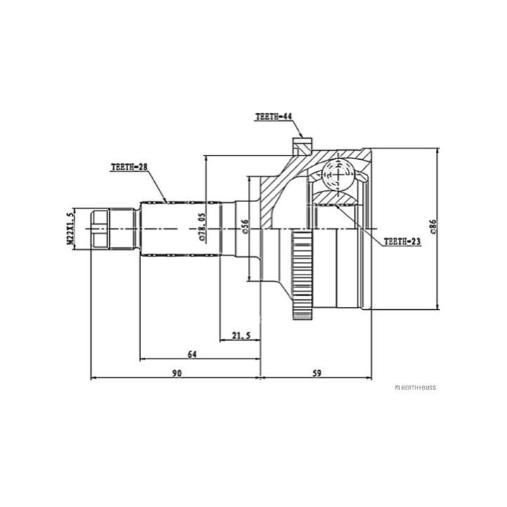 Jungčių komplektas, kardaninis velenas HERTH+BUSS JAKOPARTS J2823110
