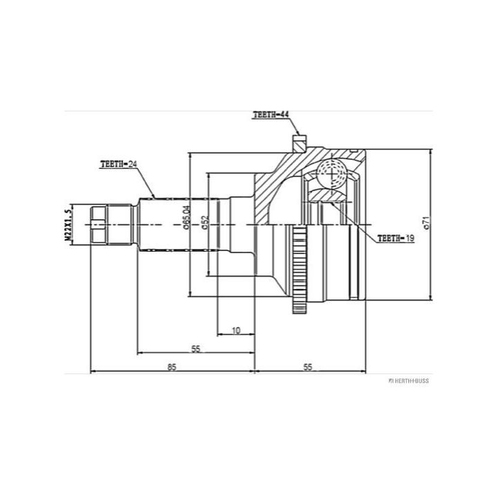 Jungčių komplektas, kardaninis velenas HERTH+BUSS JAKOPARTS J2823118