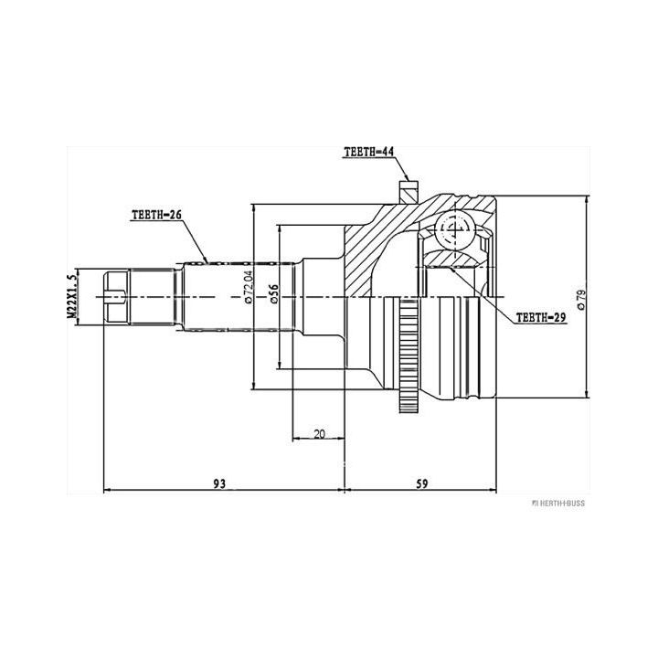 Jungčių komplektas, kardaninis velenas HERTH+BUSS JAKOPARTS J2823127