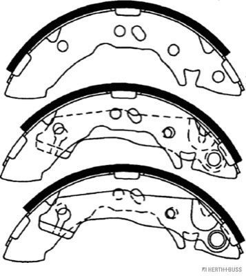 Stabdžių trinkelių komplektas HERTH+BUSS JAKOPARTS J3500516