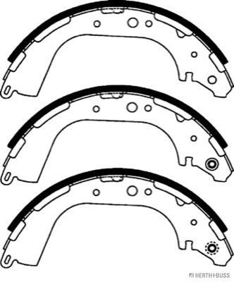 Stabdžių trinkelių komplektas HERTH+BUSS JAKOPARTS J3501045