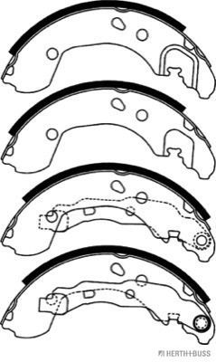Stabdžių trinkelių komplektas HERTH+BUSS JAKOPARTS J3501055