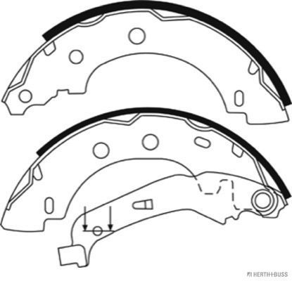 Stabdžių trinkelių komplektas HERTH+BUSS JAKOPARTS J3501058