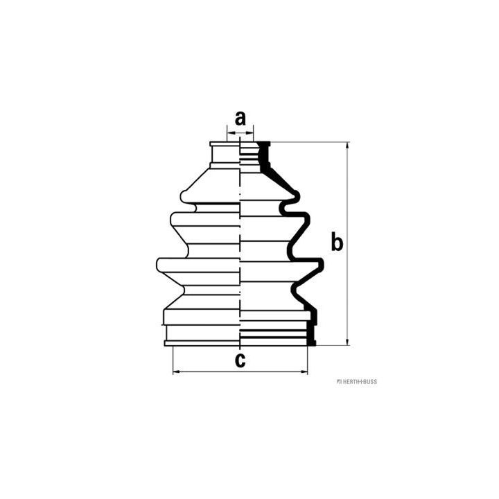 Gofruotoji membrana, kardaninis velenas HERTH+BUSS JAKOPARTS J2860305