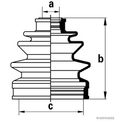 Gofruotoji membrana, kardaninis velenas HERTH+BUSS JAKOPARTS J2860501