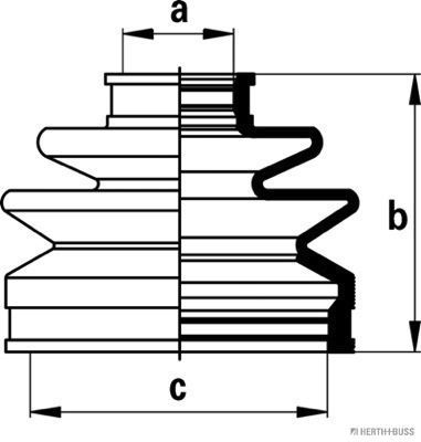 Gofruotoji membrana, kardaninis velenas HERTH+BUSS JAKOPARTS J2863009
