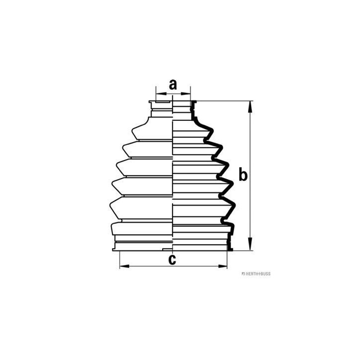 Gofruotoji membrana, kardaninis velenas HERTH+BUSS JAKOPARTS J2863015