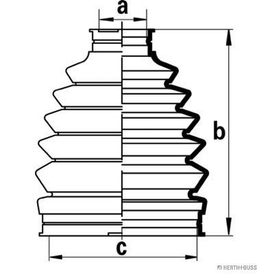 Gofruotoji membrana, kardaninis velenas HERTH+BUSS JAKOPARTS J2863015