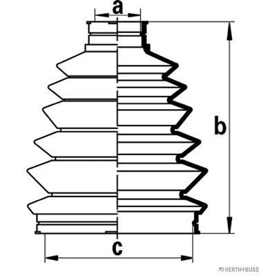 Gofruotoji membrana, kardaninis velenas HERTH+BUSS JAKOPARTS J2863016