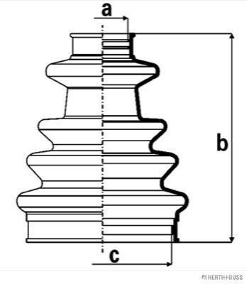 Gofruotoji membrana, kardaninis velenas HERTH+BUSS JAKOPARTS J2863018